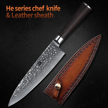 Load image into Gallery viewer, XINZUO 8" Chef Knife Chinese 67 Layers Damascus Steel Kitchen Knife Newarrive Professional VG10 Cooking Knife Pakkawood Handle
