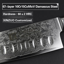 Load image into Gallery viewer, XINZUO 7 inch Santoku Knife 67 Layers Damascus Razor Steel Professional Chef Knife New Chinese Kitchen Knives Pakkawood Handle