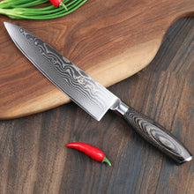 Load image into Gallery viewer, YARENH chef knife professional kitchen knives with wooden handle Japanese damascus vegetable knife cleaver slicing knife