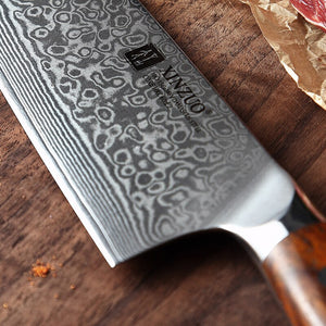 XINZUO 10" inch Chef Knives Damascus Steel Professional Gyotou Knife Kitchen Chef Accessories with Rosewood Handle Kitchen Tools