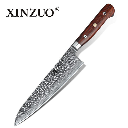 XINZUO 8.5 inch Chef Knife Chinese 67 layers Damascus Stainless Steel Kitchen Knife New Cleaver Slicing Knives Rosewood Handle