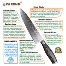 Load image into Gallery viewer, YARENH chef knife professional kitchen knives with wooden handle Japanese damascus vegetable knife cleaver slicing knife