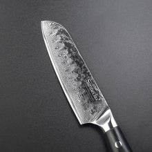 Load image into Gallery viewer, SUNNECKO 5&quot; inch Damascus Santoku Knife Japanese VG10 Steel Core Razor Sharp Blade Kitchen Professional Chef Knives G10 Handle