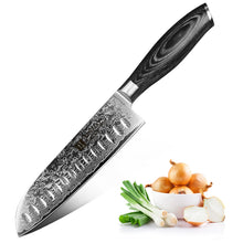 Load image into Gallery viewer, XINZUO 7 inch Santoku Knife 67 Layers Damascus Razor Steel Professional Chef Knife New Chinese Kitchen Knives Pakkawood Handle