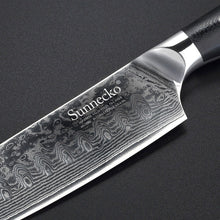 Load image into Gallery viewer, SUNNECKO 5&quot; inch Damascus Santoku Knife Japanese VG10 Steel Core Razor Sharp Blade Kitchen Professional Chef Knives G10 Handle