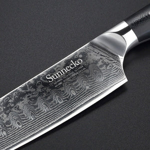 SUNNECKO 5" inch Damascus Santoku Knife Japanese VG10 Steel Core Razor Sharp Blade Kitchen Professional Chef Knives G10 Handle