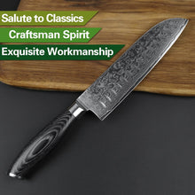 Load image into Gallery viewer, XINZUO 7 inch Santoku Knife 67 Layers Damascus Razor Steel Professional Chef Knife New Chinese Kitchen Knives Pakkawood Handle