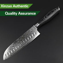 Load image into Gallery viewer, XINZUO 7 inch Santoku Knife 67 Layers Damascus Razor Steel Professional Chef Knife New Chinese Kitchen Knives Pakkawood Handle